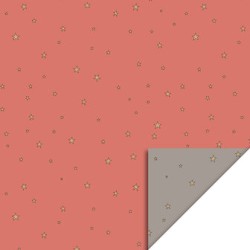 Wrapping paper - Stars Duo Blush Red - Warm Gray - 70x300 cm