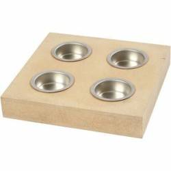 MDF - Square tea light holder - 16.5 x 16.5 cm