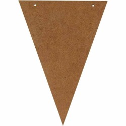5 Wooden Triangle flags - 9x6.5 cm