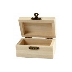 Wooden treasure chest - 9x5.2x4.9 cm