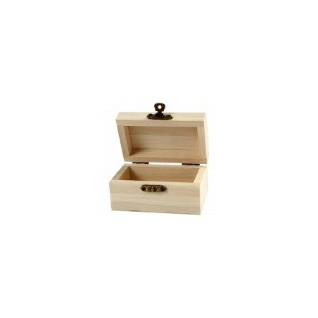 Wooden treasure chest - 9x5.2x4.9 cm