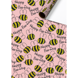 Gift wrap - Bee - Pink - Holographic - 70x150cm