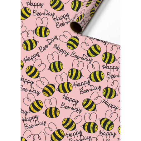 Gift wrap - Bee - Pink - Holographic - 70x150cm