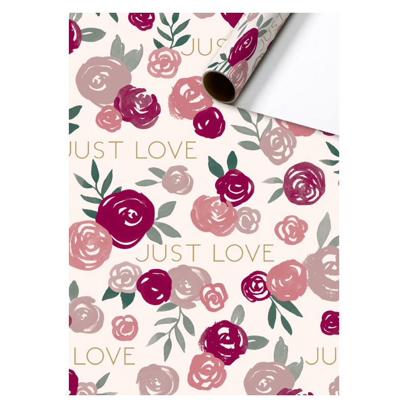 Gift wrap - Aliza - Light pink-Red- 70x200cm-Roses