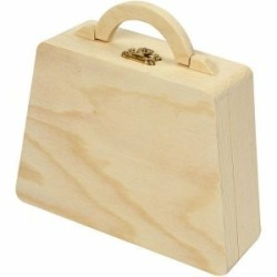 Wooden bag with handle - 17.5x13x5.5 cm