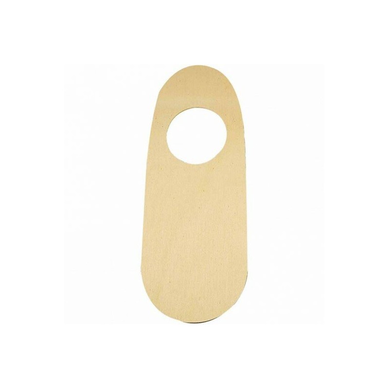 Houten deurhanger met gat - 10x25 cm