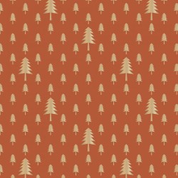 Wrapping Paper - X-mas Tree Cognac Gold Foil - 70x300 cm