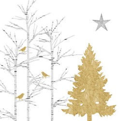 1 Pack paper lunch napkins - Mystic Tree White - PPD