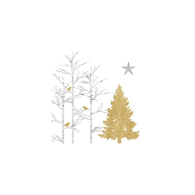 1 Pack paper lunch napkins - Mystic Tree White - PPD 1 Pack paper lunch napkins - Mystic Tree White - PPD