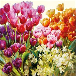 1 Pakje papieren lunch servetten - Tulips - Ambiente