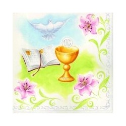1 Pakje papieren lunch servetten - Holy Communion - Ambiente