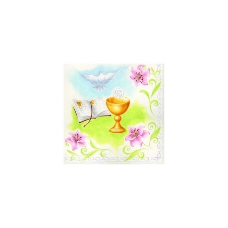 1 Pakje papieren lunch servetten - Holy Communion - Ambiente