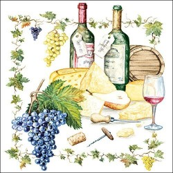 1 Pack Paper Lunch Napkins - Wine and cheese - Ambiente