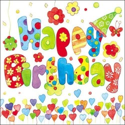 1 Pack Paper Lunch Napkins - Happy Birthday - Ambiente