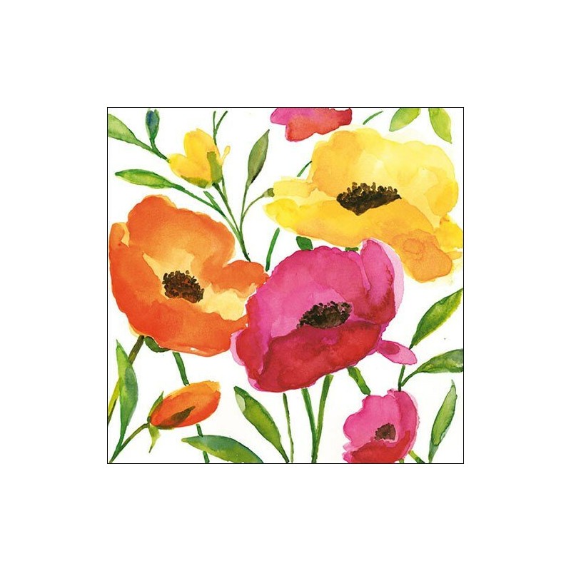 1 pack paper lunch napkins - Aquarell Poppy - Ambiente 1 pack paper lunch napkins - Aquarell Poppy - Ambiente