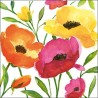 1 pack paper lunch napkins - Aquarell Poppy - Ambiente
