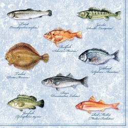 1 Pack Paper Lunch Napkins - Fishes - Ambiente