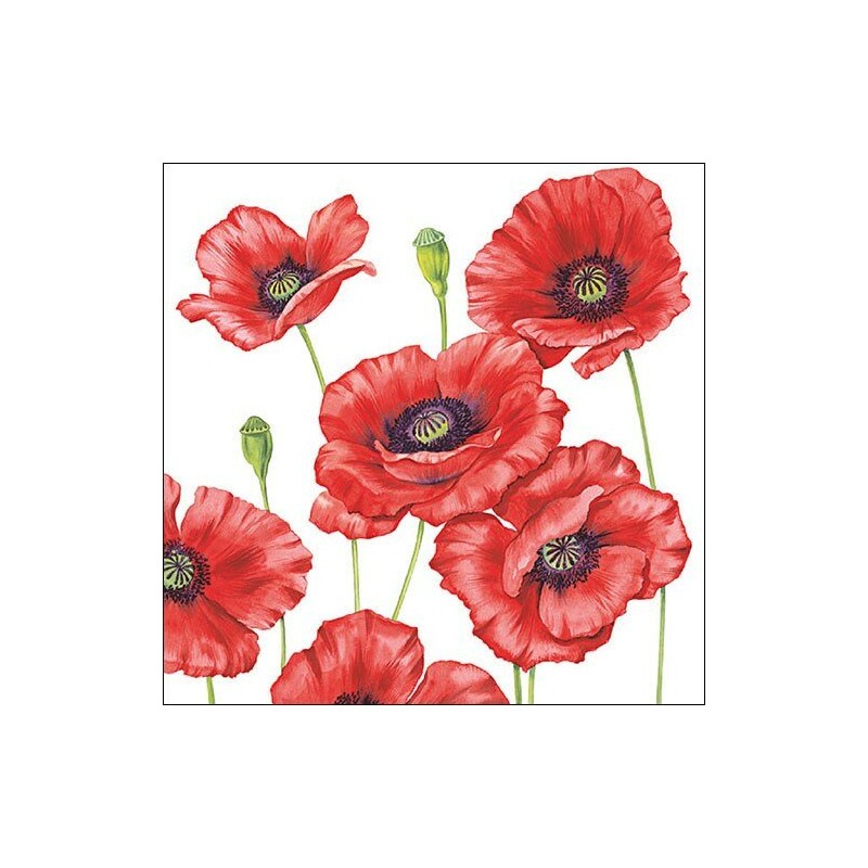 1 Pack Paper Lunch Napkins - Romantic Poppy - Ambiente