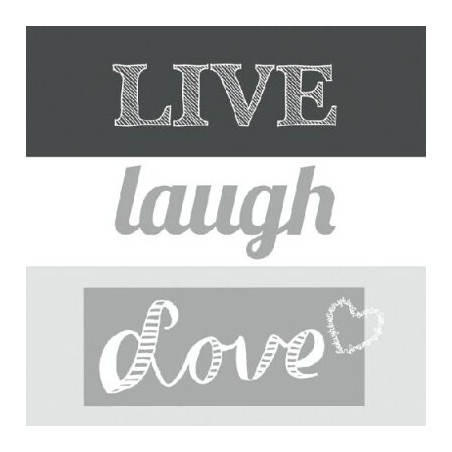 1 Pakje papieren lunch servetten - Live, laugh and Love / Grijs - Ambiente