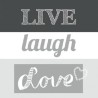 1 Pakje papieren lunch servetten - Live, laugh and Love / Grijs - Ambiente