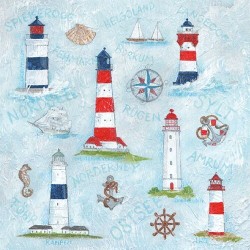 papieren lunch servetten - Maritime Ornaments - Ambiente