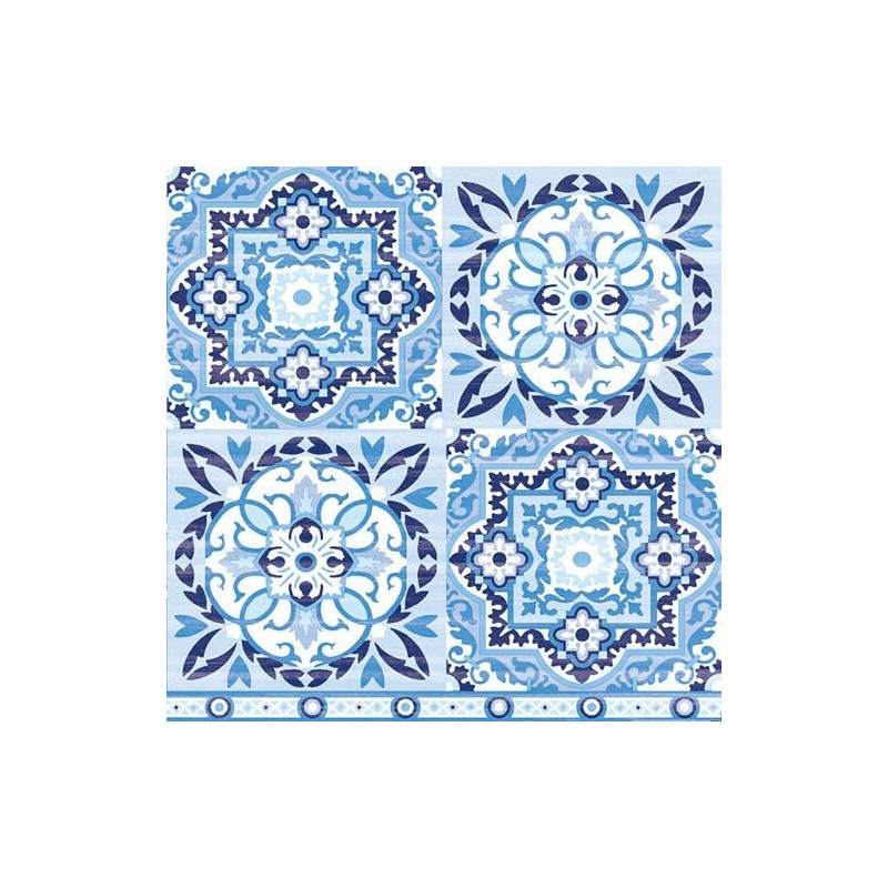 1 Pakje papieren lunch servetten - Tiles Blue - Ambiente 1 Pakje papieren lunch servetten - Tiles Blue - Ambiente