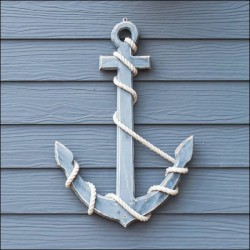 1 Pakje papieren lunch servetten - Wooden Anchor Blue - Ambiente