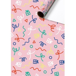 Cadeaupapier-Wrapping paper-Yolli-Roze-Pink-Verjaardag-Birthday-www-geschenkenlaantje-eu