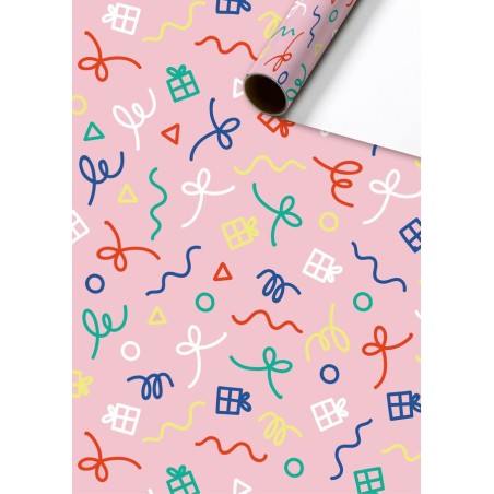 Cadeaupapier-Wrapping paper-Yolli-Roze-Pink-Verjaardag-Birthday-www-geschenkenlaantje-eu
