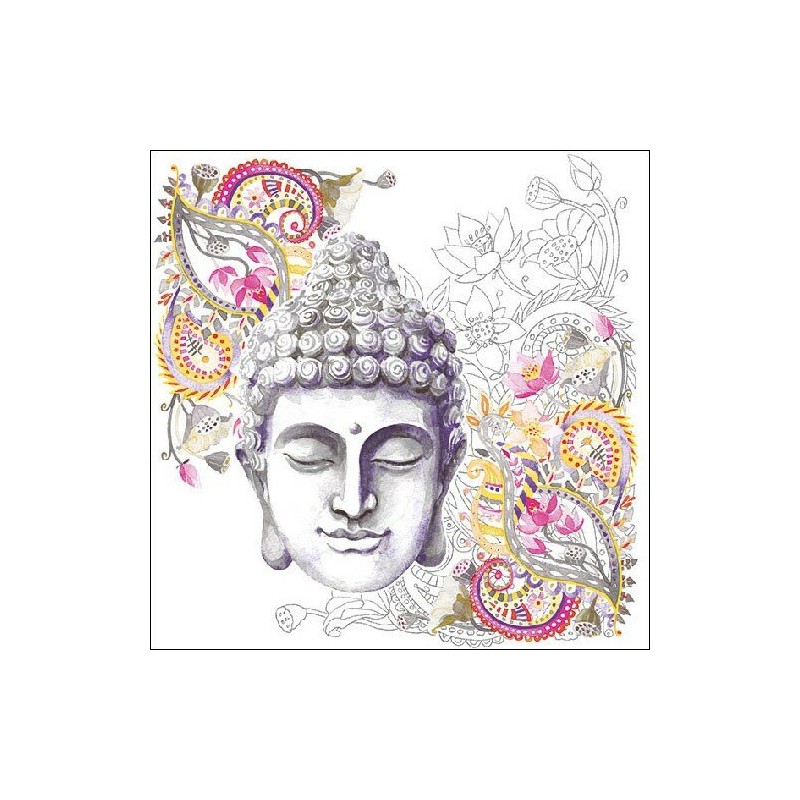 20 Paper Lunch Napkins - Buddha Head Stone - 1 pack - Ambiente 20 Paper Lunch Napkins - Buddha Head Stone - 1 pack - Ambiente
