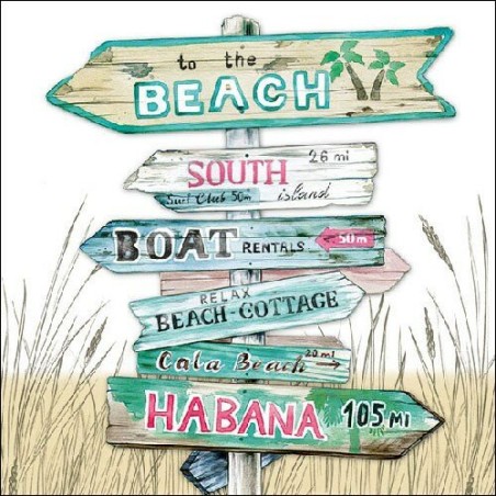 1 Pakje papieren lunch servetten - Road Signs Sand - Ambiente