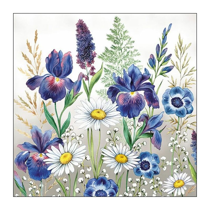papieren lunch servetten - Mixed Meadow Flowers - Paarse en witte bloemen - Ambiente papieren lunch servetten - Mixed Meadow Flowers - Paarse en witte bloemen - Ambiente