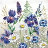 papieren lunch servetten - Mixed Meadow Flowers - Paarse en witte bloemen - Ambiente