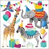 1 Pakje papieren lunch servetten - Animal Birthday White - Ambiente