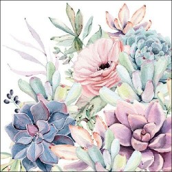 1 Pakje papieren lunch servetten - Succulent Love - Ambiente