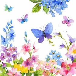 1 Pakje papieren lunch servetten - Blue Spring - PPD