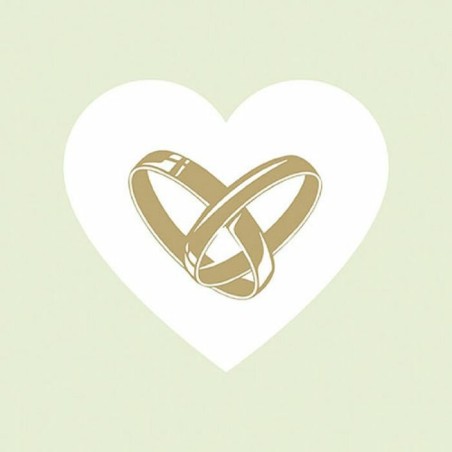 1 Pack Paper Lunch Napkins - Love Rings Green - Ambiente