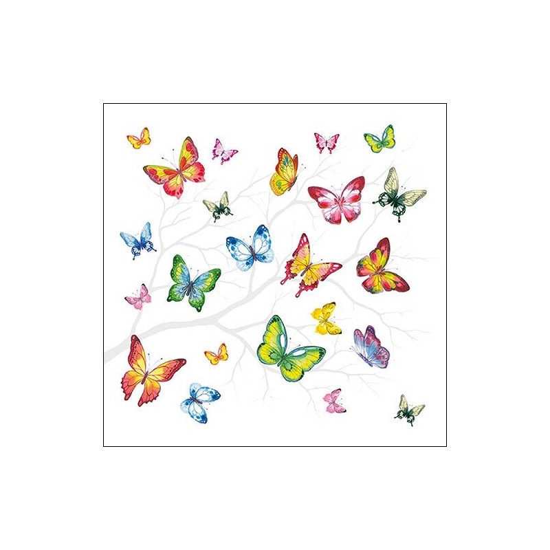 1 Pack paper lunch napkins - Colourful Butterflies - Ambiente 1 Pack paper lunch napkins - Colourful Butterflies - Ambiente