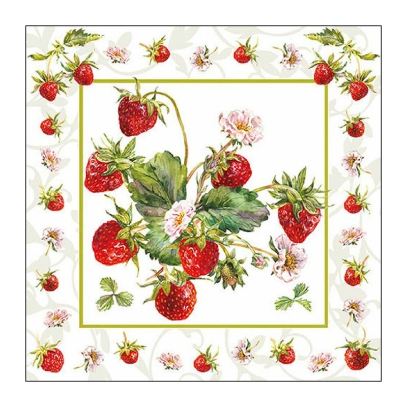 1 Pakje papieren lunch servetten - Fresh Strawberries _ Ambiente