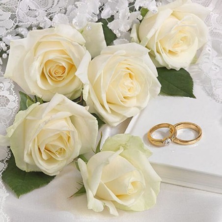1 Pack Paper Lunch Napkins - White Wedding - Ambiente