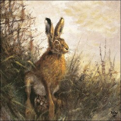 1 Pack Paper Lunch Napkins - Portrait Of Hare - Ambiente