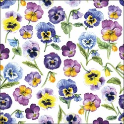 1 Pack Paper Lunch Napkins - Pansy All Over - Ambiente