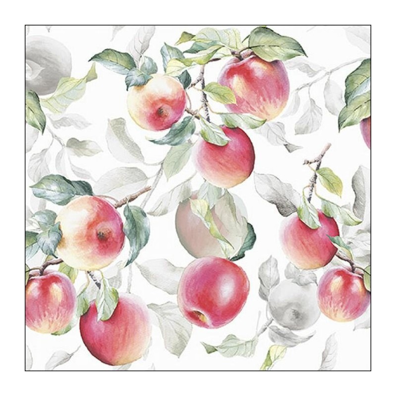 1 Pakje papieren lunch servetten - Fresh Apples White - Ambiente