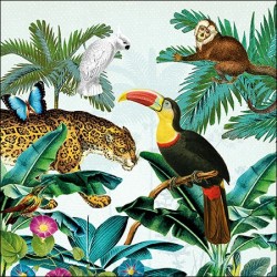 1 Pakje papieren lunch servetten - Tropical Animals - Ambiente