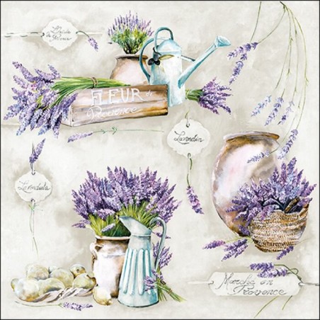 1 Pack Paper Lunch Napkins - Fleur De Provence - Ambiente