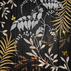 1 Pakje papieren lunch servetten - Luxury Leaves Black - Ambiente