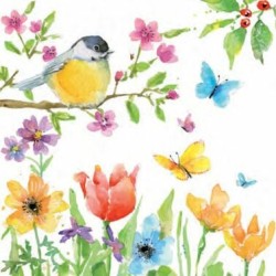 1 Pakje papieren lunch servetten - Spring Bird - PPD