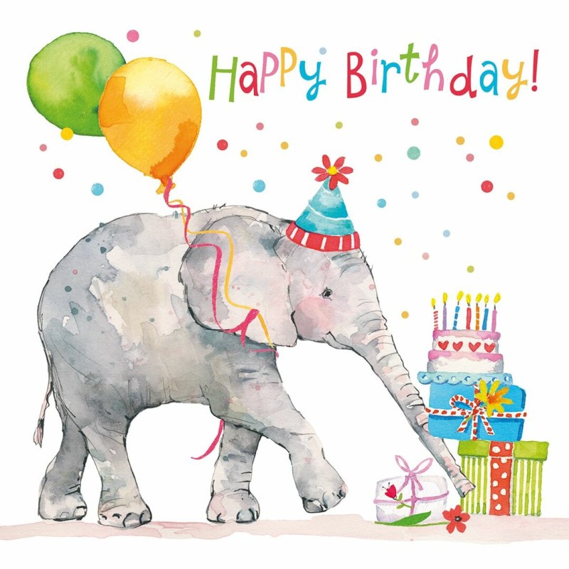 1 Pack Paper Lunch Napkins - Birthday Elephant - PPD 1 Pack Paper Lunch Napkins - Birthday Elephant - PPD