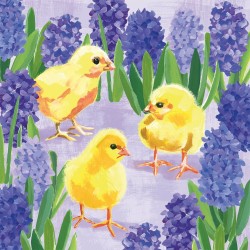 1 Pack Paper Lunch Napkins - Chicks in Hyacinth - PPD