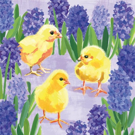 1 Pakje papieren lunch servetten - Chicks in Hyacinth - PPD